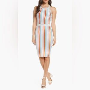 Ali & Jay Shades On Stripe Body-Con Strappy Midi Length Sweater Dress Sz M or L